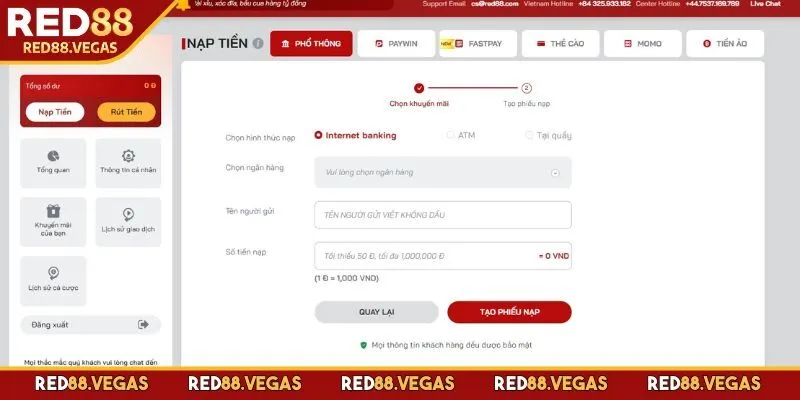 Nạp tiền Red88 phải đủ các điều kiện đặt ra
